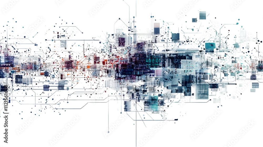 Poster dynamic data visualization showcase digital realm abstract artwork futuristic environment digital pe