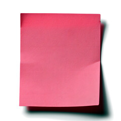 Fototapeta premium Blank Sticky Pink Paper Note with Shadow on White Background – Perfect for Stationery, Productivity Concepts, Office Branding, Stationery, E-commerce, Ads, Blogs, Social Media, Presentations