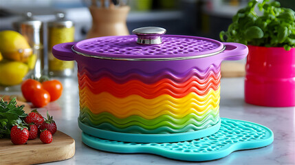 a kitchenware advertisement featuring a set o