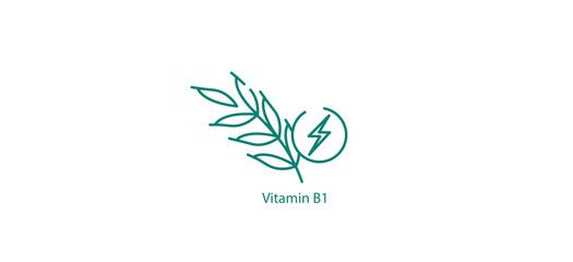 Vitamin B1 Icon: Vitamin B1 Vector Icon - Vital Nutrient for Nervous System and Energy Support