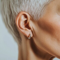 Fototapeta premium woman, beauty, piercing, ear, nose, jewelry, face, eyes, makeup, fashion, model, make-up, eye, close-up, skin, lips, closeup, cosmetics, eyelashes, glamour, people, sensuality, up, make, style, hair, 