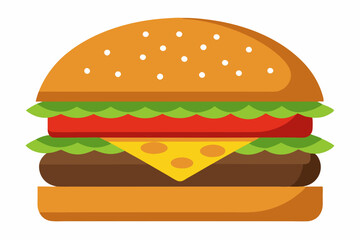 Hamburger cute doodle illustration design