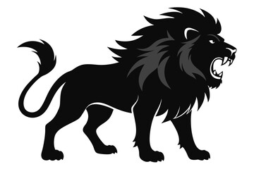 Lion vector illustration. Lion silhouette vector art design. 