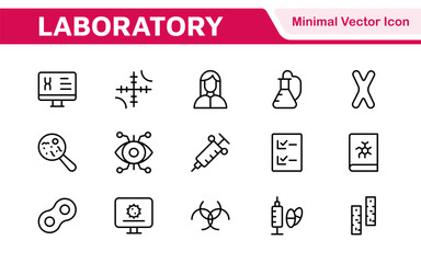 Laboratory Icon Set. A meticulously designed collection of icons for scientific research, experimentation, and research presentations to convey professionalism and innovation.