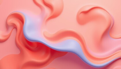 Obraz premium Abstract Pastel Swirls Coral And Lavender Hues