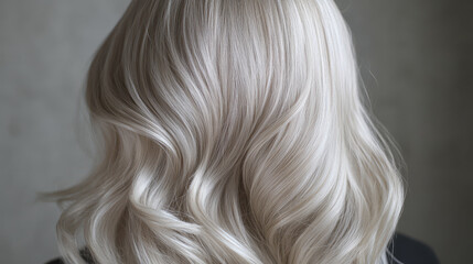 Fototapeta premium Silky blonde hair with soft waves, showcasing stunning look