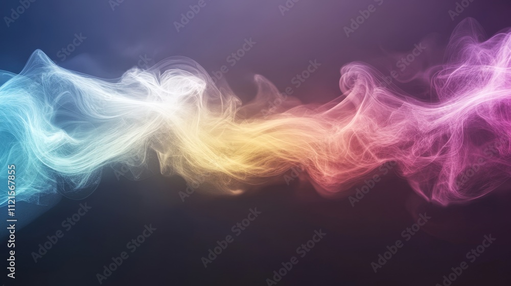 Poster a vibrant swirl of colorful smoke effects against a dark background, creating a mesmerizing and dyna