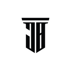 Fototapeta premium JB monogram logo design letter text name symbol monochrome logotype alphabet character simple logo
