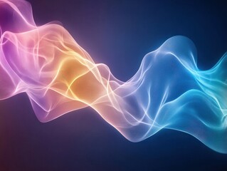 Fototapeta premium A vibrant, flowing wave of colors representing energy and movement against a dark background.