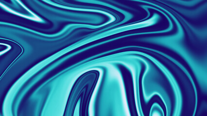 Abstract gradient background in blue. Liquid paint effect. Blurry iridescent background. 3d wallpaper