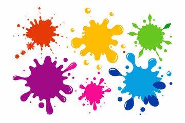 Vector set of colored blots on the white background