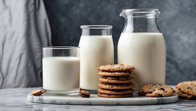milk and cookies On table