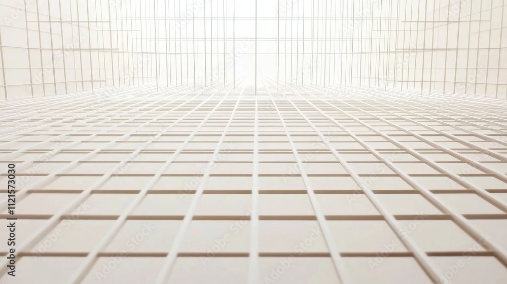 Poster a simple and elegant design of straight lines forming a grid-like pattern, with fine spacing, on a p