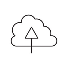 Cloud upload icon vector isolated.