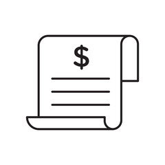 Receipt icon vector isolated.