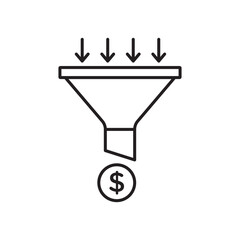 Sales funnel icon vector isolated.