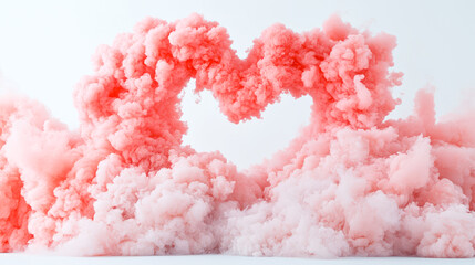 Pink cloud arch forming a heart shape, entrance to heaven