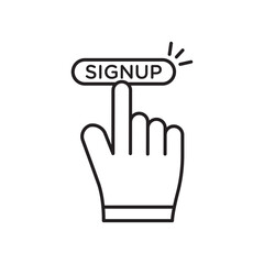 Sign up icon vector isolated.