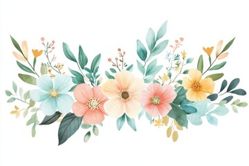 Obraz premium light bouquet of flowers on white
