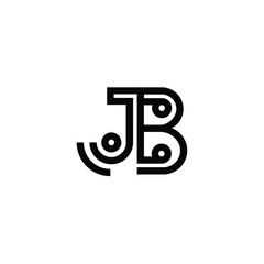 JB monogram logo design letter text name symbol monochrome logotype alphabet character simple logo