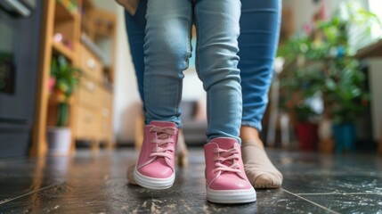 A baby s joyful first steps on soft carpet  celebrating innocence and the journey of growth