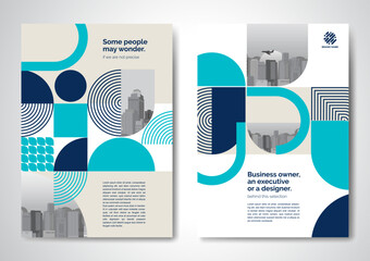 Template vector design for Brochure, AnnualReport, Magazine, Poster, Corporate Presentation, Portfolio, Flyer, infographic, layout modern with blue color size A4, Front and back, Easy to use and edit.