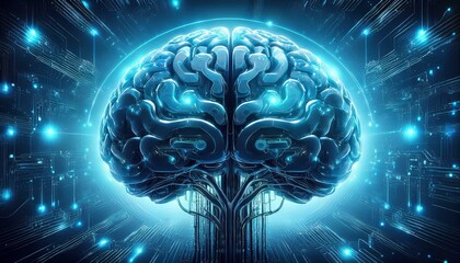 Digital Brain Artificial intelligence AI machine learning Business Technology Concept illustration