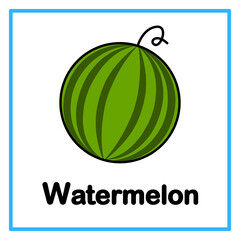 flat watermelon alfabet illustration © Rahmatullah