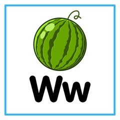 fresh watermelon alfabet w illustration © Rahmatullah