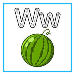 tracing alfabet fresh watermelon illustration © Rahmatullah