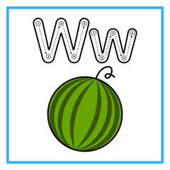 tracing alfabet flat watermelon illustration © Rahmatullah