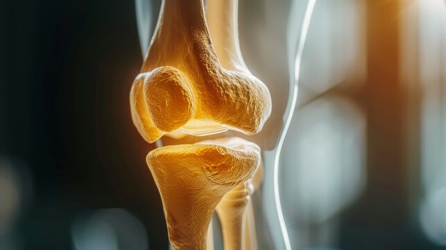 High quality 3d anatomical model of the human knee joint for educational and medical uses