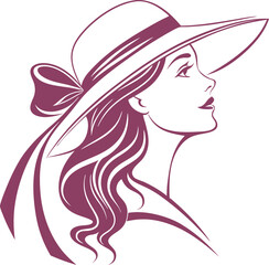 Beautiful fashion girl logo icon vector illustration.