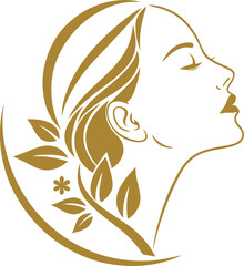 Minimalist logo design inspiration of women on a white isolated background.