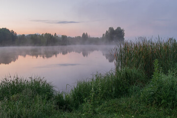 Fototapeta premium morning mist over the river