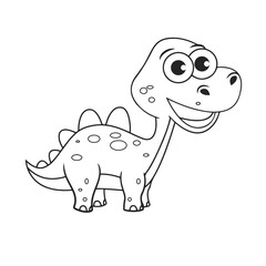 stegosaurus. cartoon. education. coloring. vector illustrations
