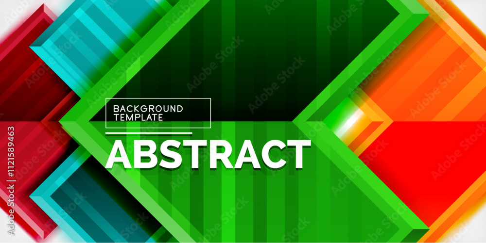 Poster Arrow symbols created with 3d effects and line texture geometric abstract background