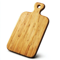 Bamboo Cutting Board on White Background for Kitchen Use and Display