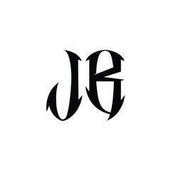 JB monogram logo design letter text name symbol monochrome logotype alphabet character simple logo