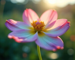 Fototapeta premium Flower with Pastel Gradient Petals and Crystal-Like Center