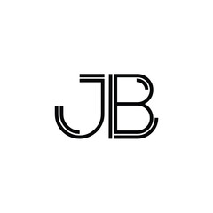 Obraz premium JB monogram logo design letter text name symbol monochrome logotype alphabet character simple logo