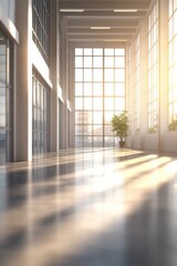 Sunlit Hallway: A Serene Architectural Moment