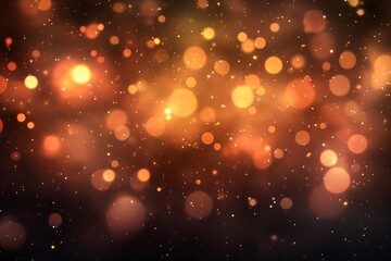 Golden and orange bokeh lights creating a dreamy and festive atmosphere.