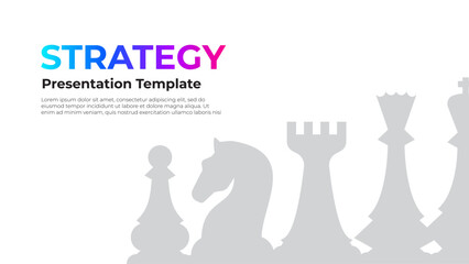 Strategy presentation template featuring chess pieces representing planning and tactics