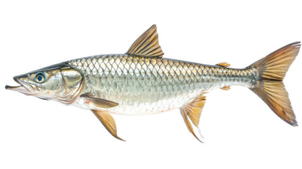 Fresh Silver Fish Aquatic Animal Seafood Isolated Closeup on transparent background