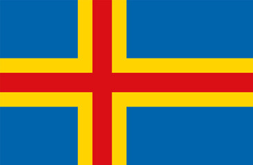Flag of Aland or Åland Islands autonomous region, Finland