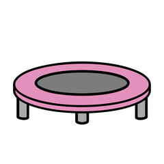 Mini Trampoline Isolated On White