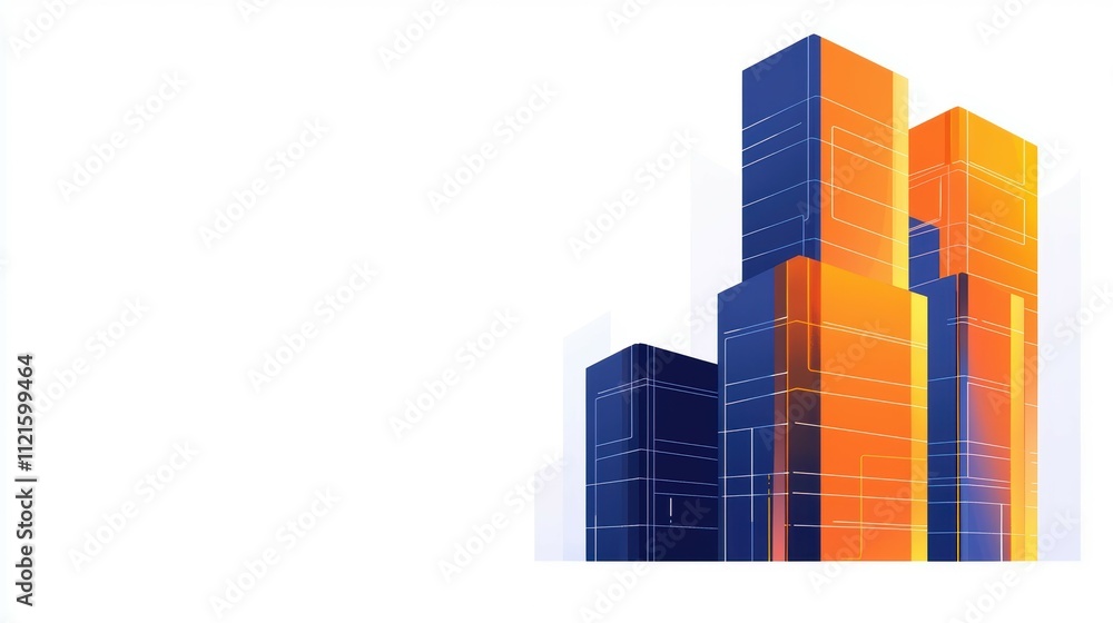 Poster advanced it infrastructure for urban development with modern architectural design