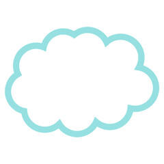 Obraz premium Cloud Outline Isolated On White