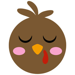 Cute Kawaii Turkey Isolated On White